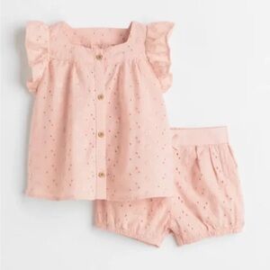 H&M Pink Ruffle Sleeve Baby Outfit